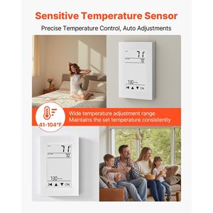 Thermostat programmable de 7 jours pour appareils de chauffage domestiques intelligents Pompe de chauffage par le sol à écran tactile LCD - Product Image 4