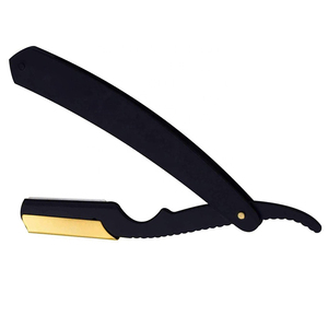 Beauty Care Instruments Straight Folding Barber <b>Razor</b> with Wooden Handle Shaving Barber <b>Razor</b> Knife <b>Razor</b> Black <b>Single</b> <b>Blade</b> - Product Image 3