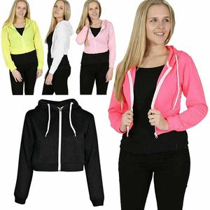Sudadera con Capucha Corta Personalizada para Mujer, Talla Grande, 100% Algodón, Bordada, Manga Larga, Transpirable, Estilo Deportivo para Invierno - Product Image 1