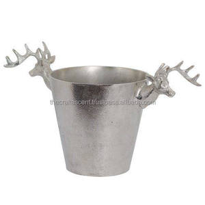 Cubo de hielo de latón grande personalizado de alta calidad y enfriador de botellas de vino con bañeras de bebidas Champage con acabado de níquel al por mayor - Product Image 3