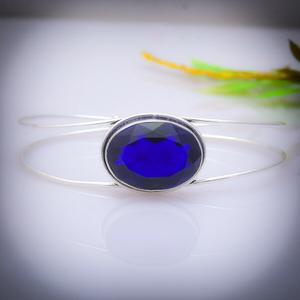 Exquisite Tanzanite Gemstone 925 Sterling <b>Silver</b> Handmade <b>Silver</b> Adjustable <b>Cuff</b> Jewelry Gift for Her - Product Image 2