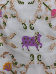Sari de georgette khaddi puro de Vrindavan Radha Krishna - Product Image 3