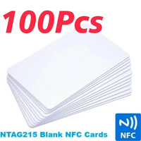 Tarjetas NFC Ntag215 negras, tarjetas NFC en blanco regrabables de 504 bytes para control de acceso, aplicaciones sin contacto, múltiples escenarios
