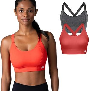 Soutien-gorge de sport à maintien élevé pour femme, design dos croisé rouge, haut de sport - Product Image 1