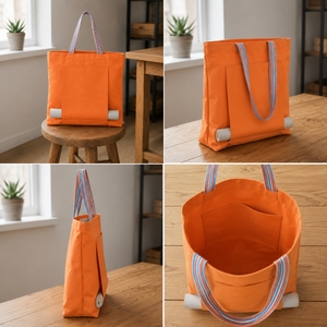Long Handle Canvas Yoga <b>Mat</b> Bag | Easy Carry Handmade Yoga Gear Shopping Essentials | Daily Use India Export Cotton Carry Bag - Product Image 3