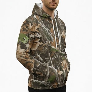 Sweat à capuche de haute qualité en coton mélangé lourd, séchage rapide, antimicrobien, camouflage, pour la chasse en plein air, pour hommes - Product Image 5