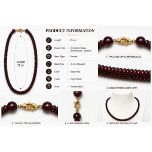 Collier en perles de couleur marron, design rond torsadé, collier pour femmes, accessoires de bijoux tendance - Product Image 4