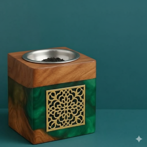 Meilleures ventes : Porte-encens en bois pour calligraphie arabe, élégant et personnalisé, pour Ramadan, Aïd, fêtes, brûleur Mubkhar et brûleur d'oud - Product Image 2