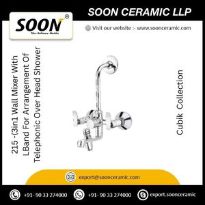 ก๊อกน้ำเซรามิก Soon Ceramic 215 แบบติดผนัง 3-in-1 สแตนเลส พร้อมก้านงอแบบ L และ 3 หัวจ่ายน้ำ สำหรับใช้ในห้องน้ำ - Product Image 5