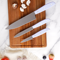 Ensemble de 3 couteaux de cuisine en acier inoxydable, couteau de chef professionnel, couteau utilitaire, couteau à éplucher avec manche ergonomique riveté