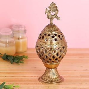 Handcrafted Brass <b>Incense</b> Burner Holder for Dhoop Sticks <b>Cones</b> Home Temple Meditation Aromatherapy Decor - Product Image 4
