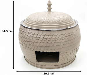 Chauffe-plat de service de qualité supérieure, finition noire brillante, pour buffet, fête, fait main, en métal, pour usage domestique, hôtelier, mariage - Product Image 6