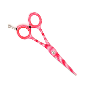 Ciseaux de coiffure professionnels en acier inoxydable, rose rayé, lame affûtée, pour droitiers, ciseaux de salon de coiffure, ciseaux de barbier - Product Image 1