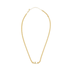 Collar con Letra Chapada en Oro de 22K en Cadena Curb, Joyería de Moda Color Oro, Colgante de Regalo para Mujer, Accesorio de Hermandad - Product Image 1