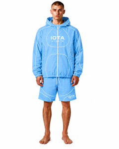Survêtements de qualité supérieure en nylon avec bandes réfléchissantes, designs personnalisés, veste coupe-vent à fermeture éclair avec capuche et shorts doublés, ensembles 2 pièces - Product Image 4
