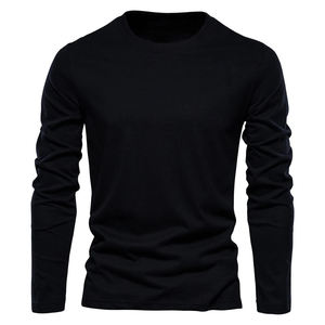 100% Cotton Solid Colors Long Sleeve T-Shirt for <b>Men</b> Custom Printing Dry Fit <b>Men</b> Full Sleeve O-Neck T-Shirts for <b>Men</b> OEM - Product Image 6