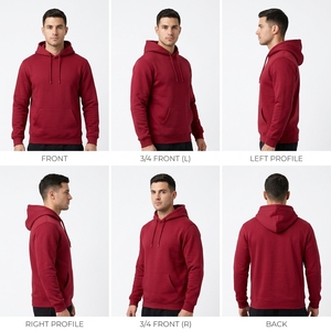 Sweat-shirt à capuche décontracté pour homme, en coton mélangé doux, molletonné, pour tous les jours, vêtements de sport, mode streetwear - Product Image 4