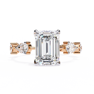 Anillo de Compromiso de Diamante de Banda Completa de 3 Quilates, Corte Radiante, Cultivado en Laboratorio, Oro de 14K, Certificado IGI, VS1, Diamante E, para Aniversario o Boda - Product Image 3