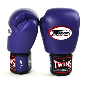 Gants de boxe violets en cuir à lacets, respirants, pour entraînement et sparring professionnel, avec logo personnalisé - Product Image 1
