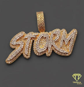 Moissanite Diamond Custom Name Pendant <b>Iced</b> <b>Out</b> Hip Hop Necklace Gold Bling <b>Chain</b> Personalized Jewelry Gift - Product Image 2