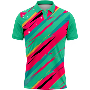เสื้อโปโลแขนสั้นพิมพ์ลายสีฟ้าขาวสำหรับผู้ชาย ผ้าถักโพลีเอสเตอร์ ระบายอากาศได้ดี ทรงปกติ ปกเสื้อพับได้ - Product Image 4