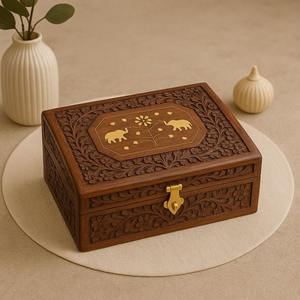 High Quality Solid <b>Wood</b> Storage <b>Chest</b> with Antique Finish for Classic Home Decor - Product Image 6