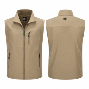 Wholesale <b>Winter</b> Warm Breathable Waterproof Windproof <b>Quilted</b> Softshell Vest Men's Fashion Stand Color Puffer Utility Sleeveless - Product Image 1