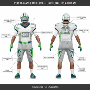 Fabricant de vêtements personnalisés, vêtements à manches courtes, OEM ODM, uniformes de football américain, entraînement, match, pratique, kits complets pour adultes, hommes - Product Image 2