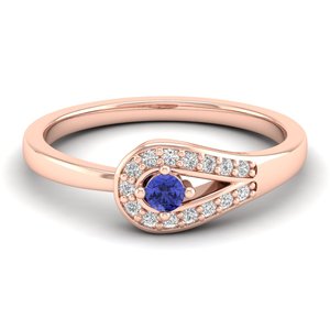 Bague minimaliste REYES en or massif 14 carats avec moissanite certifiée GRA, pierre de naissance pour femme, taille ronde, 0,11 ct, tanzanite, bijoux en pierres précieuses - Product Image 5