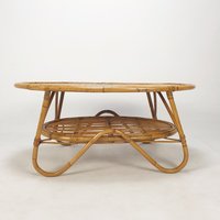 Table basse ovale en rotin naturel, prix bas, tables d'appoint en rotin, vente en gros