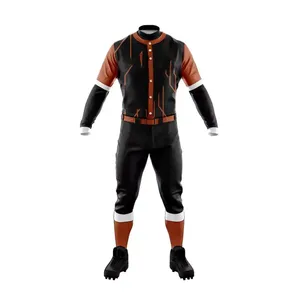 Uniforme de baseball personnalisé pour hommes, manches longues, maillot sublimé avec numéro 47, polyester respirant, vêtements de sport toutes saisons - Product Image 2