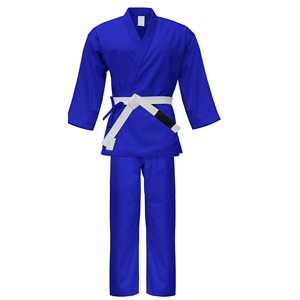 Uniforme de Judo Azul para Hombre, 100% Algodón, Transpirable, Corte Regular, Ropa de Artes Marciales para Adultos - Product Image 2