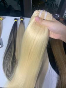 ผมต่อบริสุทธิ์จากเวียดนาม18-30นิ้วผมหนาฟอกขาว/เต็มปลาย - Product Image 4