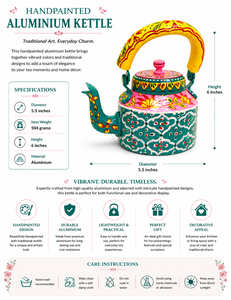 Handcrafted Printed Aluminium <b>Tea</b> Kettle Decorative Vintage Teapot Home Decor Serving <b>Pot</b> - Product Image 5