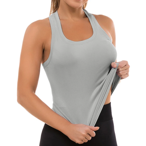 เสื้อกล้ามโยคะทรงโค้งสำหรับผู้หญิง แบบไม่มีแขน ตัดเย็บทรงยาว ผ้ายืดสี่ทิศทาง ผลิตจากผ้าสแปนเด็กซ์/โพลีเอสเตอร์ - Product Image 2