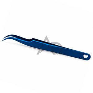 Pince à cils courbée avec découpe en forme de cœur, prise en main parfaite, en acier inoxydable, logo personnalisé, instrument de beauté OEM - Product Image 6