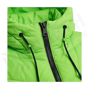 Women's Long Quilted Polyester Filled <b>Waterproof</b> <b>Coat</b> Hood Belt Green Winter <b>Parka</b> Thick Windproof Full Sleeve Zipper Closure - Product Image 4