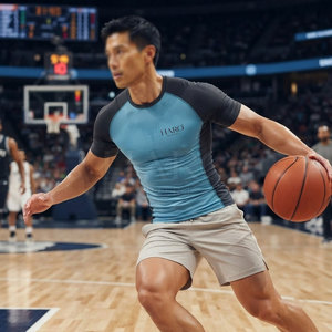 Customizable Round Neck Active Sports Men Football Compression Shirt Quick Dry Running Fitness Base <b>Layer</b> <b>Top</b> - Product Image 6