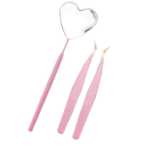 Pince à épiler rose en acier inoxydable à pointe fine, avec poignée en fibre, antistatique, durable, pour artistes en extensions de cils, pointes antidérapantes, qualité A+ - Product Image 4