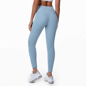 Pantalon de yoga pour femme, taille haute, long, moulant, élastique, infroissable, écologique, extensible dans les quatre sens, pour le sport et le fitness - Product Image 5