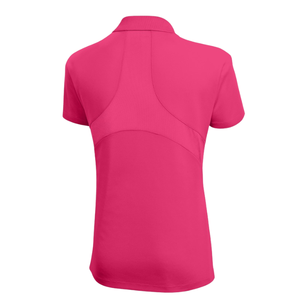 Polo en maille rose vif pour femme, anti-humidité, avec broderie, manches courtes, col, vêtement de performance sportive pour le golf - Product Image 2