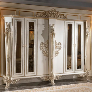 Ensemble de chambre à coucher de luxe en bois de mahogany massif, taille King, style européen moderne, meubles sculptés pour appartement, fabriqué en Indonésie, livraison gratuite - Product Image 6