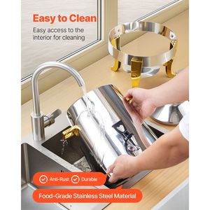 Dispenser per Bevande da 8L in Acciaio Inox con Bruciatore ad Alcool, Erogatore di Bevande Calde e Fredde con Rubinetto Incluso - Product Image 6