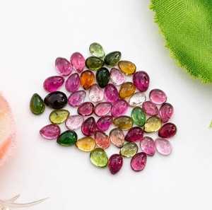 Turmalina natural multicolor en forma de pera, lotes de cabujones de piedras preciosas sueltas para la fabricación de joyas a precio de fábrica al por mayor. - Product Image 3