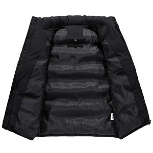New <b>Black</b> Canvas Casual <b>Men's</b> Puffer <b>Vest</b> Comfortable Breathable Windproof Winter Custom OEM Service Polyester - Product Image 6