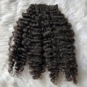 Double Drawn Natural <b>Color</b> Burmese Curly Bundles 100% Unprocessed Raw Virgin Remy Burmese <b>Hair</b> Extensions - Product Image 2