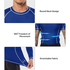 เสื้อคอมเพรสชั่นแขนสั้นผู้ชาย แห้งเร็ว ระบายอากาศดี ทรงเข้ารูป สวมใส่สบาย รับสกรีนโลโก้ คุณภาพดีจากซัพพลายเออร์ชั้นนำ - Product Image 5