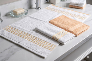 Toalla griega Master, teñida con hilo, con borde griego, de algodón de lujo, ecológica, orgánica, desechable, moderna, deportiva, extra suave, de secado rápido - Product Image 3