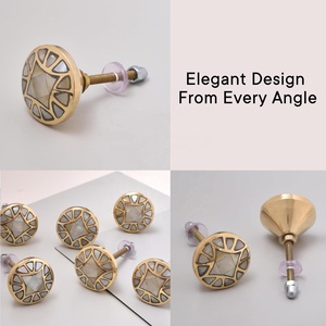 Wholesale Brass <b>and</b> MOP Cabinet <b>Knobs</b> Geometric <b>Drawer</b> Door <b>Pulls</b> Decorative Furniture Handles Mother of Pearl <b>Knobs</b> - Product Image 3