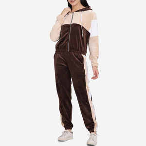 Conjunto Deportivo de Forro Polar Transpirable con Capucha y Bloques de Color para Hombre, Pantalones Jogger Casuales con Cremallera de Manga Larga y Bolsillos Laterales, Ropa de Invierno - Product Image 1